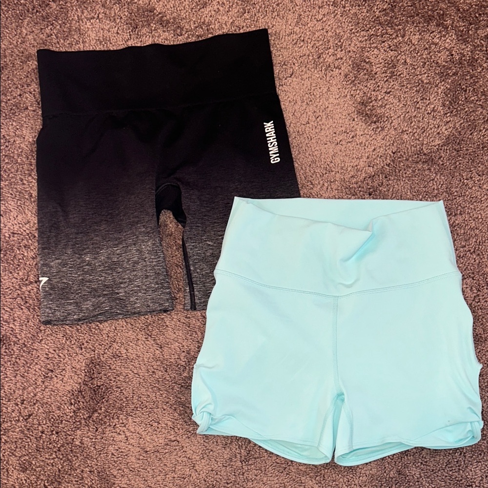 Gymshark Adapt Ombre Seamless Shorts & Fabletics PureLuxe biker shorts bundle!